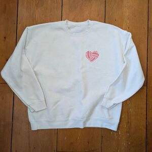 Volleyball Crewneck sweatshirt white size L IN MY VOLLEYBALL ERA